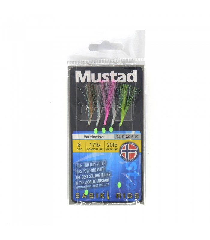 SABIKI RIGS MUSTAD MULTICOLOUR FLASH