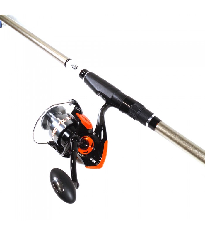 COMBO CAÑA ALKIMIA 420M DE YUKI - CARRETE SHORE FIGHTER 70