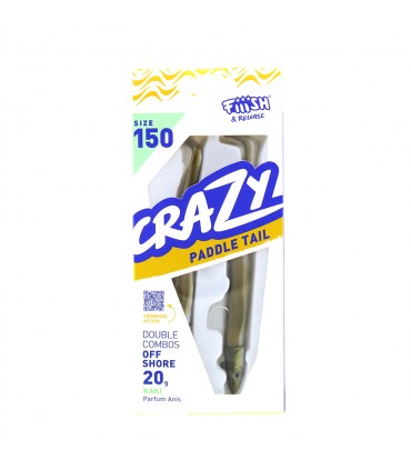 VINIL FIIISH CRAZY PADDLE TAIL Nº3-150 20 GRS DUPLO COMBO OFF SHORE