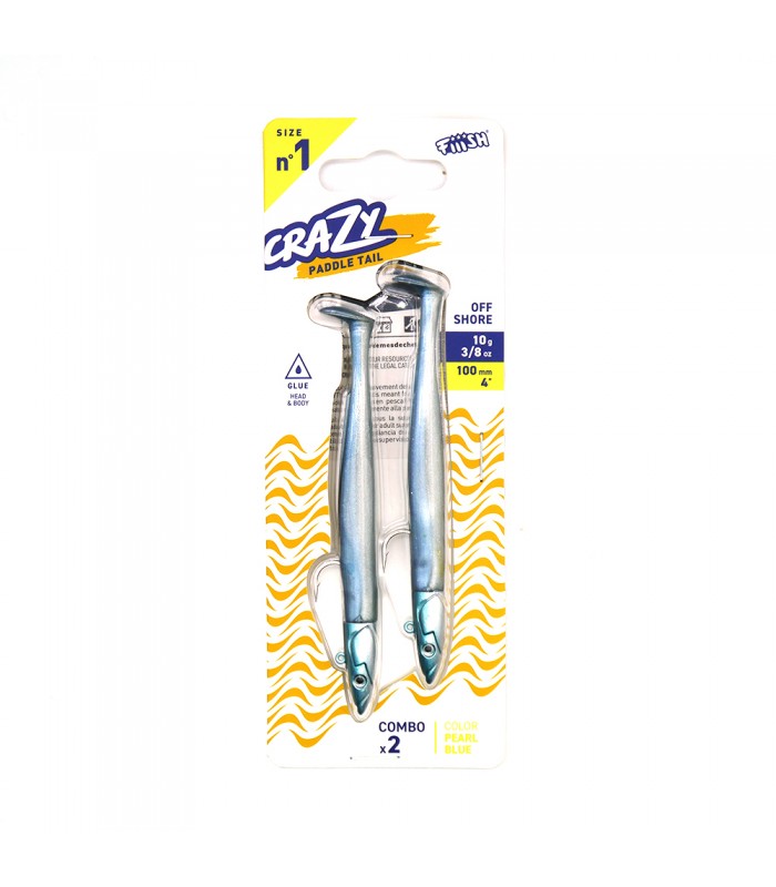 VINIL FIIISH CRAZY PADDLE TAIL Nº1-100 10 GR DOBLE COMBO OFF SHORE