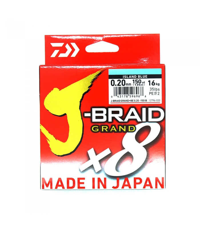 LINHA TRANÇADA DAIWA J-BRAID GRAND X8 135 M AZUL