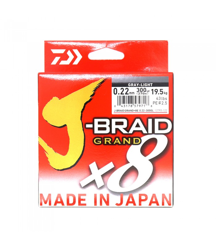 LINHA TRANÇADA DAIWA J-BRAID GRAND X8 270 M GRIS