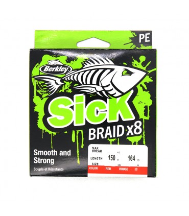 LINHA TRANÇADA BERKLEY SICK BRAID X8 - 150 M